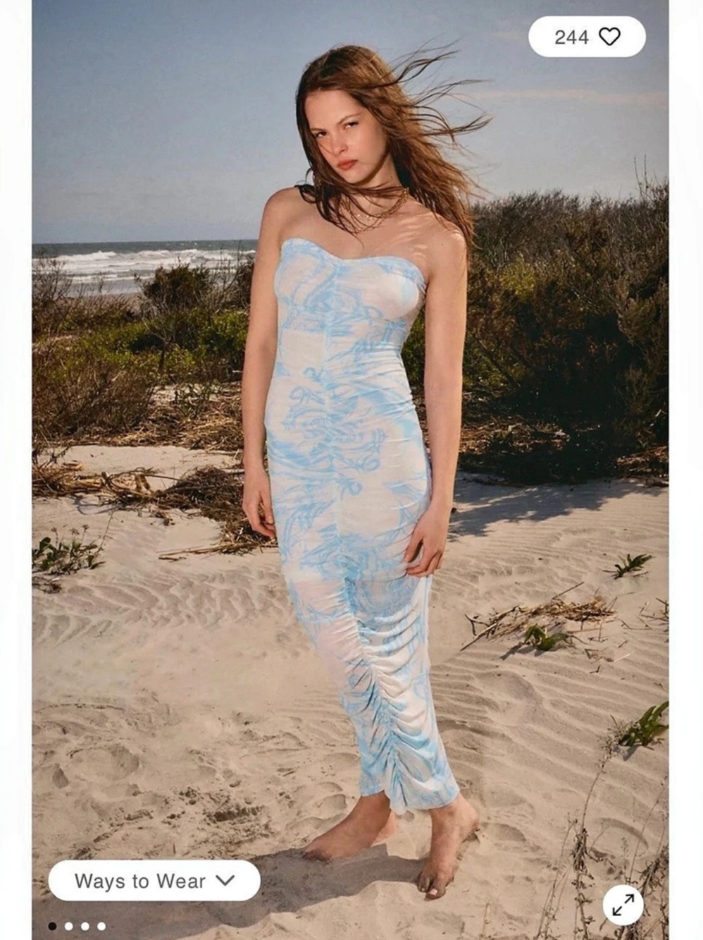NWT Urban Outfitters Miaou Renzo Blue & White Maxi Dress, Sz XL
